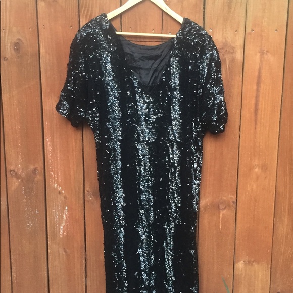 Vintage Swee Lo 1980’s Black Sequin Dress Sequined - Picture 12 of 12
